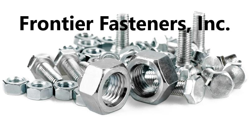 Frontier Fasteners Logo with Hex Bolts and Nuts In The Background